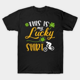 Mountain biking This is My Lucky Shirt St Patrick's Day T-Shirt